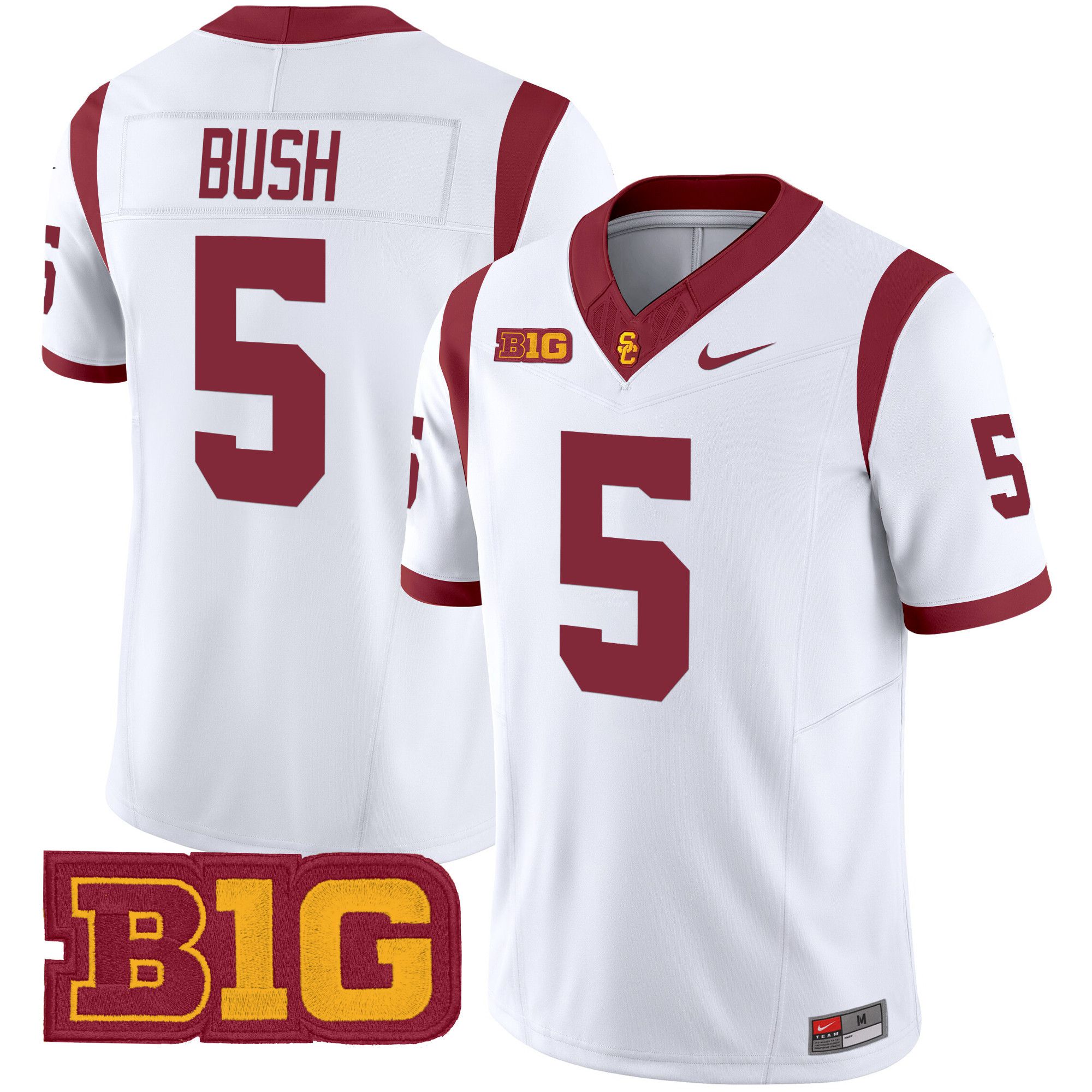 Men USC Trojans #5 Bush White Nike 2024 Vapor Limited NCAA Jersey